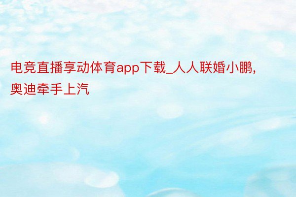 电竞直播享动体育app下载_人人联婚小鹏, 奥迪牵手上汽