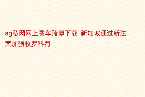 ag私网网上赛车赌博下载_新加坡通过新法案加强收罗科罚