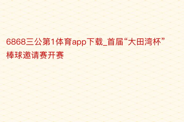 6868三公第1体育app下载_首届“大田湾杯”棒球邀请赛开赛